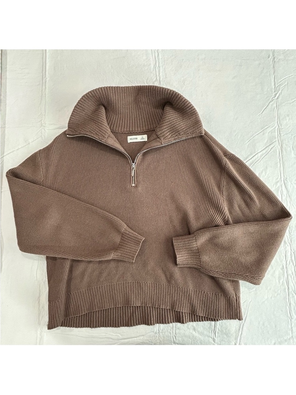 Hollister Brown Zip Sweater